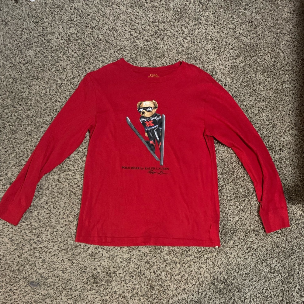 RED LONG SLEEVE POLO RALPH LAUREN